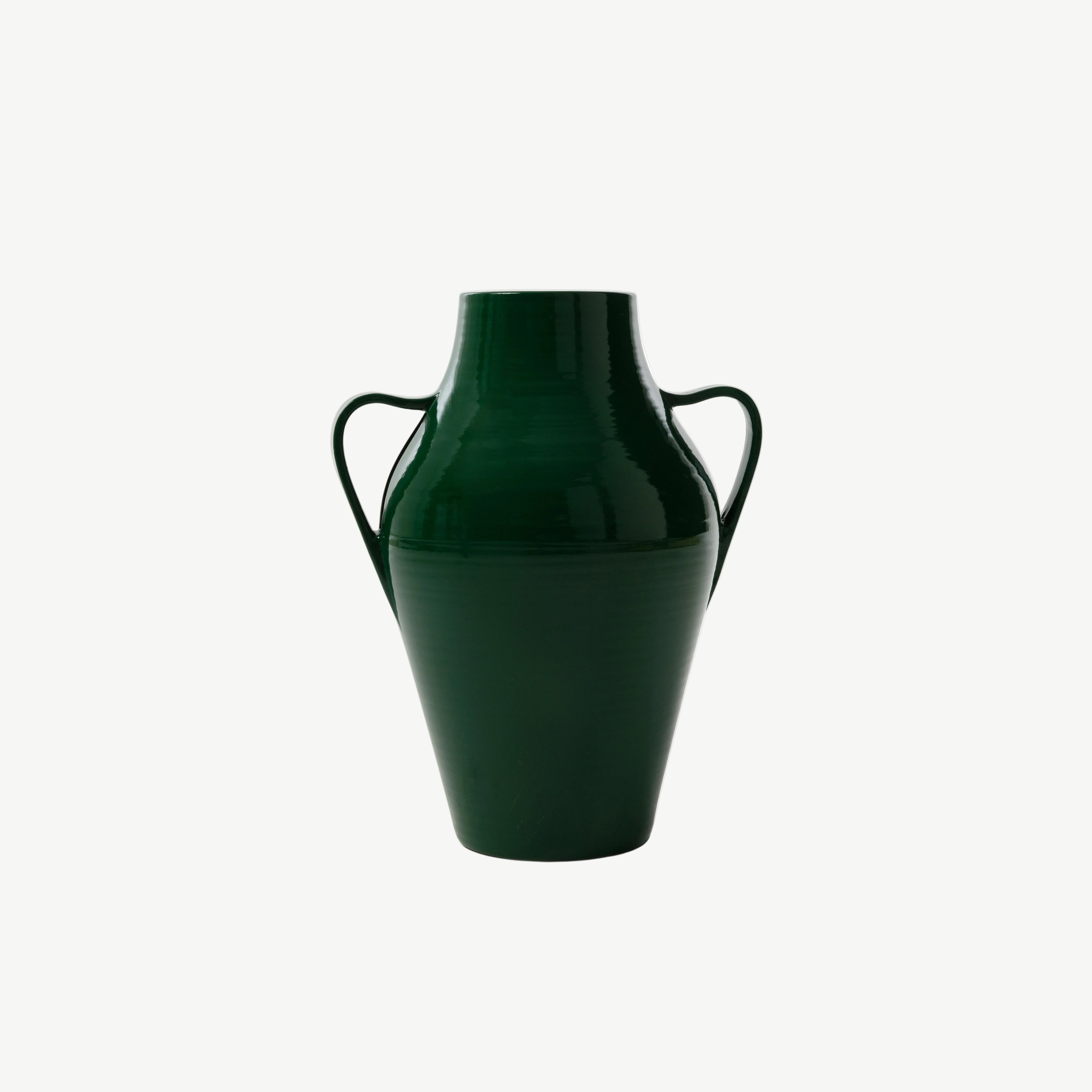 Quartara Glazed Ceramic Vase Forest Green