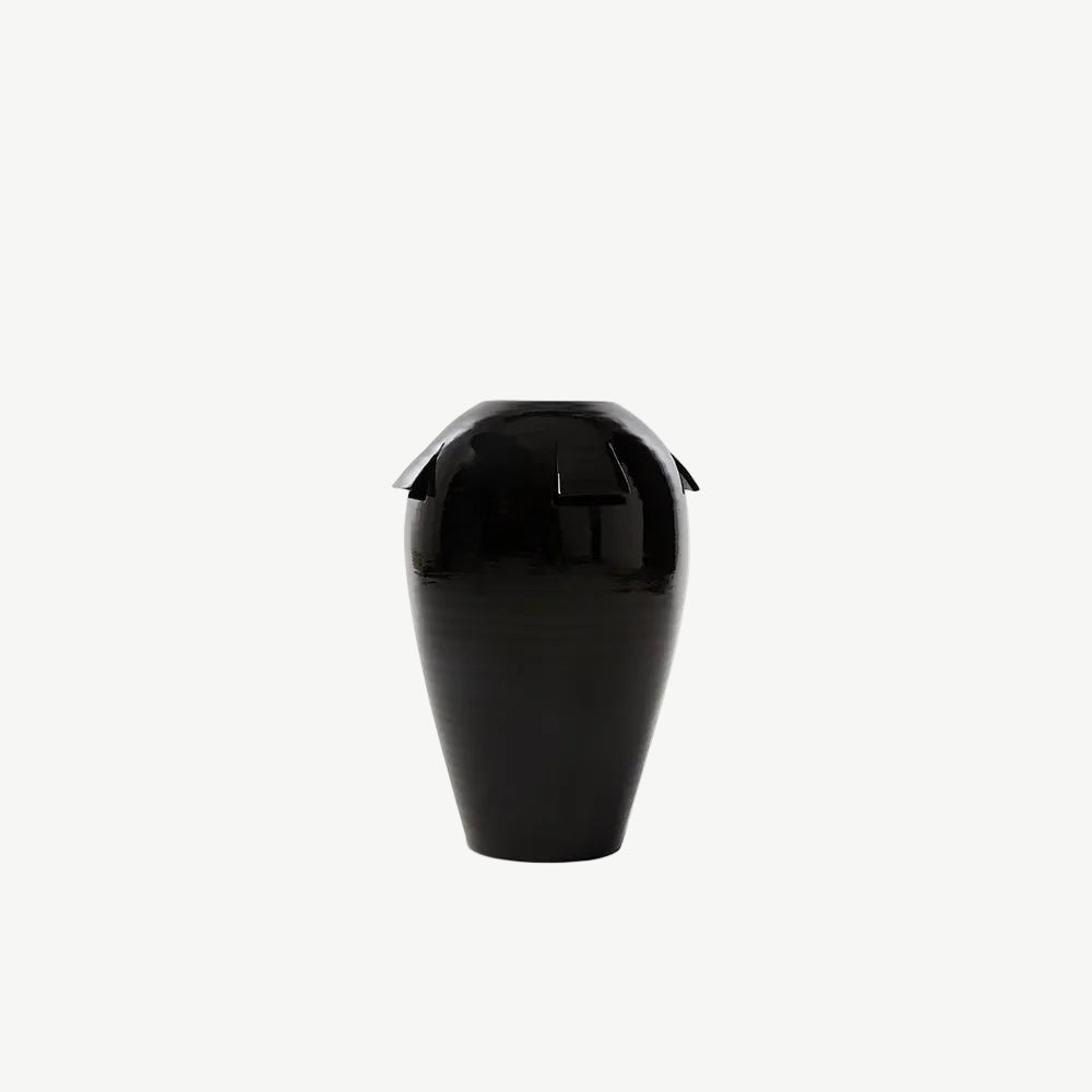 Giara Glazed Ceramic Vase Black (small)