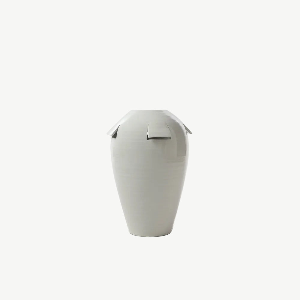 Giara Glazed Ceramic Vase Forest White (small)
