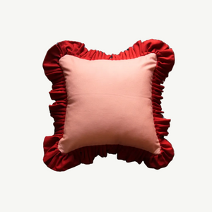 Ruffle Cushion Pink & Red