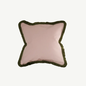 Fringe Cushion Pink & Green