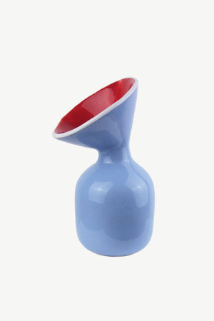 Extravases Caramic Vessel Sky Blue & Red